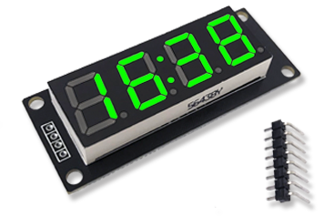 시계형 TM1637 4자리 LED 실물. 가운데 콜론을 표시하는 제품 시계형 TM1637 4자리 LED 실물. 가운데 콜론을 표시하는 제품