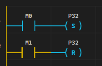 Figure 17. SET circuit that turns P32 on and RESET circuit that turns it off 