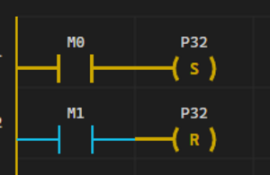 Figure 15. SET condition stores ON in P32 