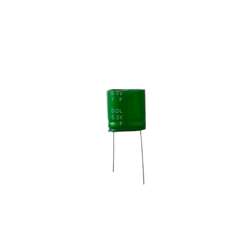 슈퍼 캐패시터 DDL 5.5V 1F — +5V 단자에 연결하는 리드선 2개짜리 원통형 캐패시터